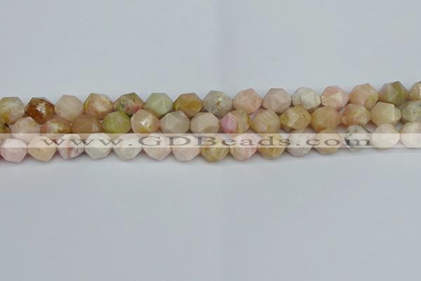 CNG7301 15.5 inches 8mm faceted nuggets pink opal gemstone beads