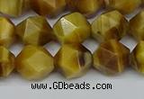 CNG7307 15.5 inches 10mm faceted nuggets golden tiger eye beads