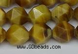 CNG7308 15.5 inches 12mm faceted nuggets golden tiger eye beads