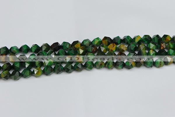 CNG7326 15.5 inches 8mm faceted nuggets green tiger eye beads