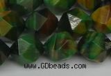 CNG7328 15.5 inches 12mm faceted nuggets green tiger eye beads