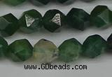 CNG7337 15.5 inches 10mm faceted nuggets moss agate beads