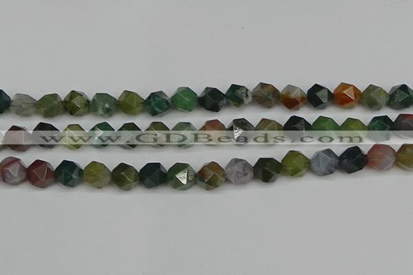 CNG7342 15.5 inches 10mm faceted nuggets Indian agate beads