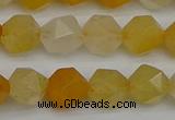 CNG7356 15.5 inches 8mm faceted nuggets yellow jade beads