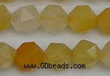 CNG7357 15.5 inches 10mm faceted nuggets yellow jade beads