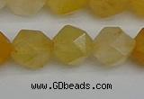 CNG7358 15.5 inches 12mm faceted nuggets yellow jade beads