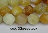 CNG7366 15.5 inches 8mm faceted nuggets yellow opal beads