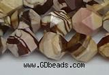 CNG7382 15.5 inches 10mm faceted nuggets zebra jasper beads