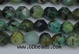 CNG7385 15.5 inches 6mm faceted nuggets African turquoise beads