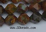 CNG7391 15.5 inches 8mm faceted nuggets green opal beads