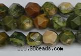 CNG7395 15.5 inches 6mm faceted nuggets rhyolite gemstone beads