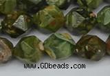 CNG7397 15.5 inches 10mm faceted nuggets rhyolite gemstone beads