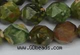 CNG7398 15.5 inches 12mm faceted nuggets rhyolite gemstone beads