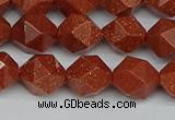 CNG7402 15.5 inches 10mm faceted nuggets goldstone beads