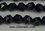 CNG7406 15.5 inches 8mm faceted nuggets blue goldstone beads