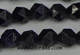 CNG7407 15.5 inches 10mm faceted nuggets blue goldstone beads