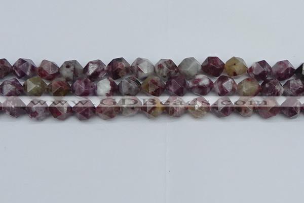 CNG7412 15.5 inches 10mm faceted nuggets tourmaline beads