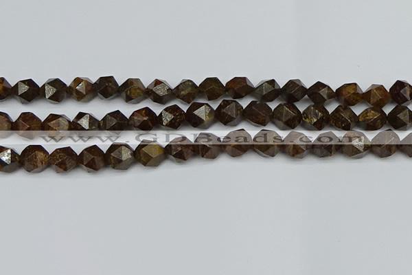 CNG7442 15.5 inches 10mm faceted nuggets bronzite gemstone beads