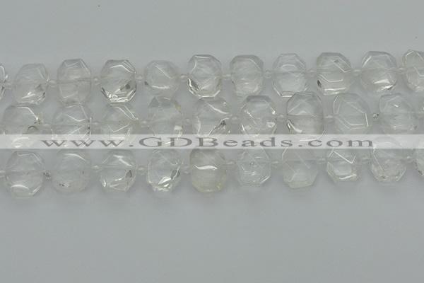 CNG7450 12*16mm - 15*20mm faceted freeform white crystal beads