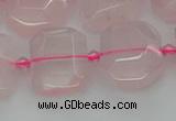 CNG7451 12*16mm - 15*20mm faceted freeform rose quartz beads