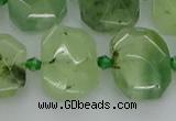 CNG7452 12*16mm - 15*20mm faceted freeform prehnite beads