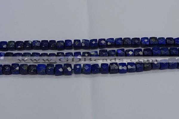 CNG7489 15.5 inches 8*8mm faceted nuggets lapis lazuli beads