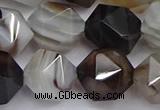 CNG7504 15.5 inches 12mm faceted nuggets line agate beads