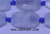 CNG7520 15.5 inches 18*25mm - 25*35mm faceted freeform aquamarine beads