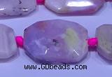 CNG7524 15.5 inches 18*25mm - 25*35mm faceted freeform pink opal beads