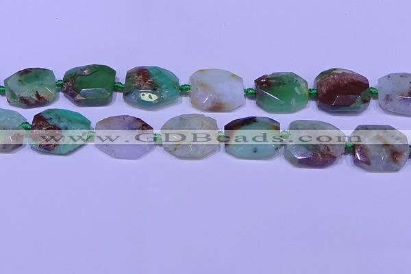 CNG7529 18*25mm - 25*35mm faceted freeform australia chrysoprase beads