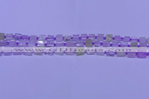 CNG7540 15.5 inches 6*8mm - 10*12mm freeform kunzite beads