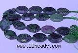 CNG7626 20*30mm - 22*32mm faceted freeform ruby zoisite beads