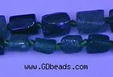 CNG7643 15.5 inches 5*7mm - 8*10mm nuggets green strawberry quartz beads