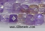 CNG7658 15.5 inches 8*8mm faceted nuggets ametrine beads