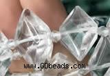 CNG7700 13*20mm - 15*25mm faceted freeform white crystal beads