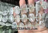 CNG7751 13*18mm - 15*25mm faceted freeform green quartz beads