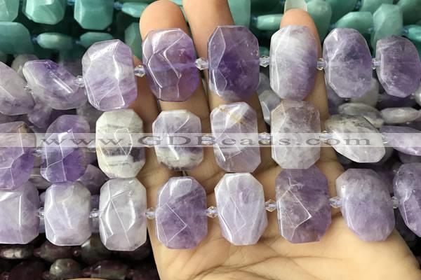 CNG7758 13*18mm - 15*25mm faceted freeform lavender amethyst beads