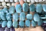 CNG7770 13*18mm - 15*25mm faceted freeform amazonite beads