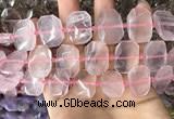 CNG7776 13*18mm - 15*25mm faceted freeform rose quartz beads