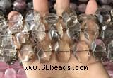 CNG7779 13*18mm - 15*25mm faceted freeform smoky quartz beads