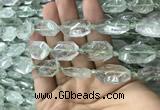 CNG7803 13*18mm - 18*25mm faceted freeform green quartz beads