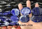 CNG7836 22*30mm - 28*35mm faceted freeform lapis lazuli beads