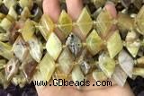 CNG7876 13*20mm - 15*25mm faceted freeform yellow opal beads