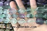 CNG7890 13*18mm - 18*25mm faceted freeform fluorite beads