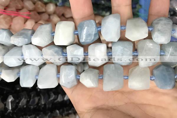 CNG7902 15.5 inches 12*16mm - 15*20mm faceted nuggets aquamarine beads