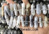 CNG7907 10*25mm - 12*45mm faceted nuggets white opal graduated beads