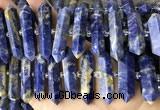 CNG7945 15.5 inches 10*22mm - 12*45mm faceted nuggets sodalite beads