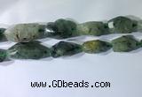 CNG7954 15.5 inches 15*25mm - 20*40mm nuggets green rutilated quartz beads