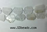 CNG7970 25*30mm - 35*45mm freeform white crystal slab beads