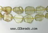 CNG7973 25*30mm - 35*45mm freeform lemon quartz slab beads